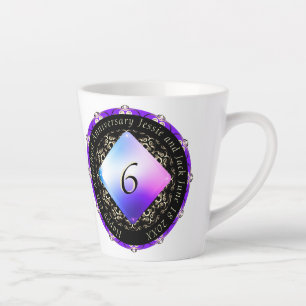 6th Amethyst Wedding Anniversary Latte Mug