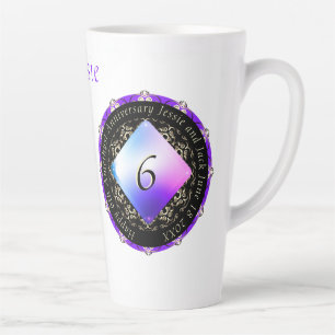 6th Amethyst Wedding Anniversary Latte Mug
