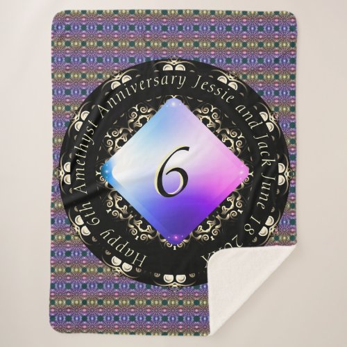 6th Amethyst Wedding Anniversary Mandala
