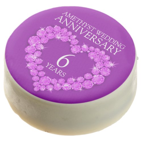 6th Amethyst Wedding Anniversary purple heart Chocolate Covered Oreo