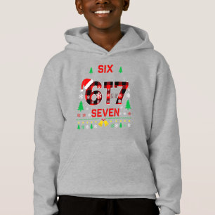 6th and 7th Birthday Christmas Buffalo Plaid  Hoodie