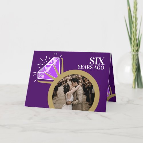 6th anniversary Amethyst ring purple photo Card