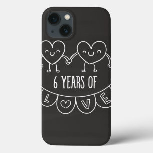 6th Anniversary Gift Chalk Hearts iPhone 13 Case