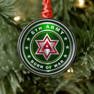 6th ARMY Metal Ornament