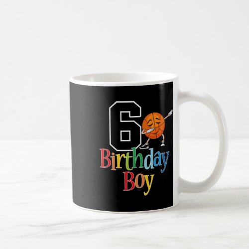 6th Basketball Birthday 6 Dabbing Basketball Boy T Coffee Mug
