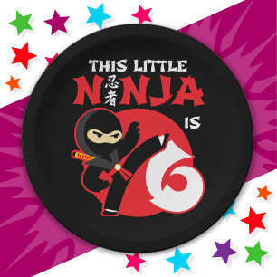 6th Birthday 6 Year Old Kids Party Little Ninja 6 Paper Plates