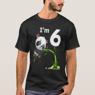 6th Birthday  6 Years Old Party Animal Panda  2 T-Shirt