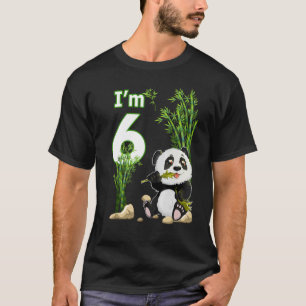 6th Birthday 6 Years Old Party Animal Panda T-Shirt