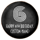 6th Birthday - Art Deco Inspired Look "6", Name Chocolate Covered Oreo (Front)