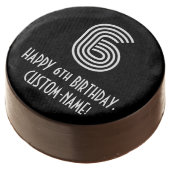 6th Birthday - Art Deco Inspired Look "6", Name Chocolate Covered Oreo (Angled)