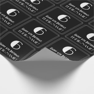 6th Birthday - Art Deco Inspired Look "6", Name Wrapping Paper