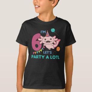 6th Birthday Axolotl Six Year Old Sweet Axolotls T-Shirt