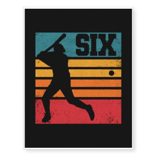 6th Birthday Baseball Temporary Tattoos