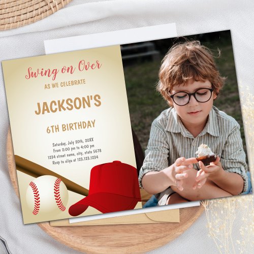 6th Birthday Baseballs Birthday Invitations photo