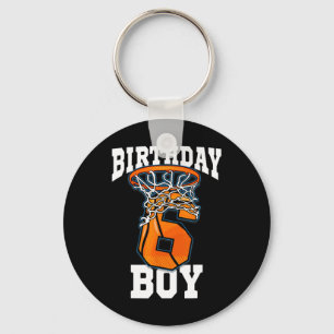 6th Birthday Basketball Boy 6 Year Old Basketball Keychain