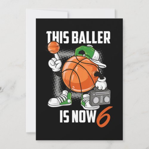 6th Birthday Basketball Player Funny 6 Years Old Holiday Card