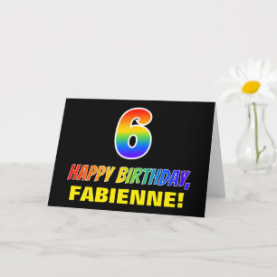 6th Birthday: Bold, Fun, Simple, Rainbow 6 Card