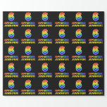 [ Thumbnail: 6th Birthday: Bold, Fun, Simple, Rainbow 6 Wrapping Paper ]