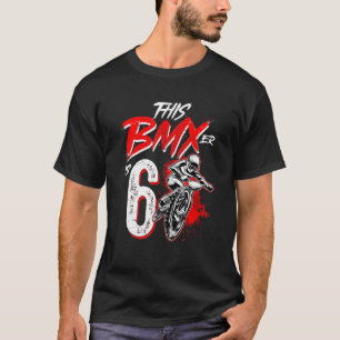 6th Birthday Boy BMX Birthday Party Decoration T-Shirt