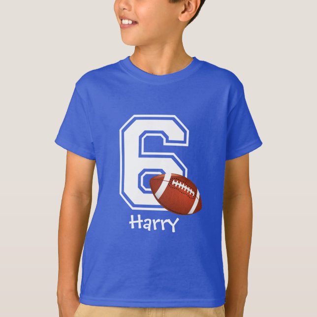 6th Birthday boy football personalized-2 T-Shirt (Front)