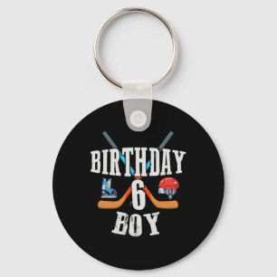 6th Birthday Boy Ice Hockey 6 Years Old Birthday S Keychain