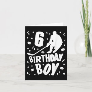 6th Birthday Boy Ice Hockey Kids 6 Years Old Party Card