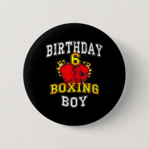 6th Birthday Boy Shirt - Boxing 6 Years Old Kid  Button
