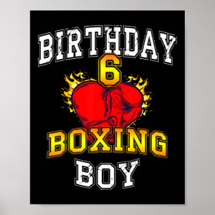 6th Birthday Boy Shirt - Boxing 6 Years Old Kid Poster