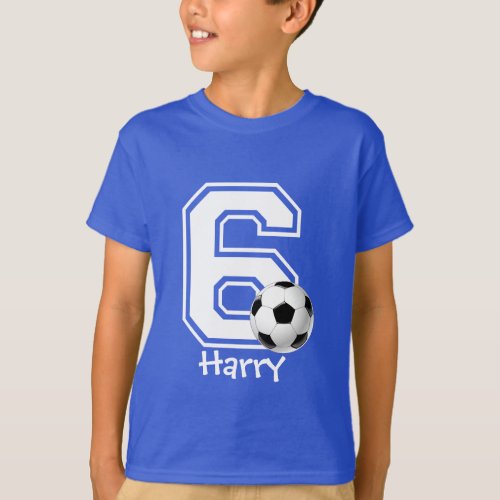 6th Birthday boy soccer personalized_3 T_Shirt
