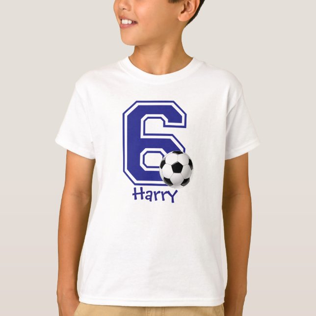 6th Birthday boy soccer personalized T-Shirt (Front)