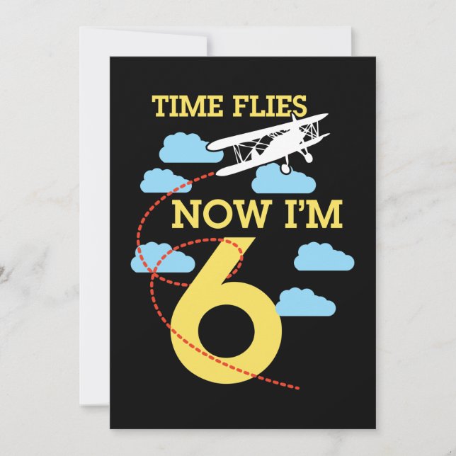 6th Birthday Boys Airplane 6 year old Birthday Invitation (Front)
