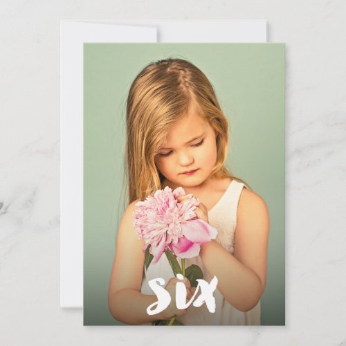 6th Birthday Boys Girls Number Six Photo Overlay Invitation