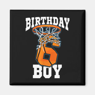 6th Birthday Bysketbyll Boy 6 Year Old Bysketbyll Magnet