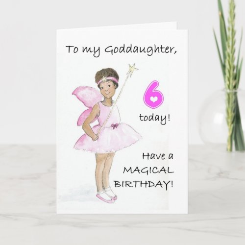6th Birthday Card for a Goddaughter