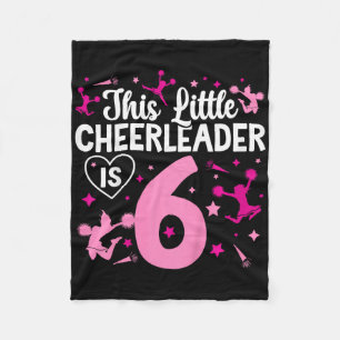 6th Birthday Cheer Girl Six Year Old Cheerleader _ Fleece Blanket