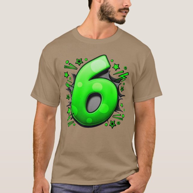 6th Birthday Comic Style 6 Year Old Boy 6th Birthd T-Shirt (Front)
