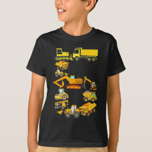 6th Birthday Construction Truck 6 Year old Boy Kid T-Shirt