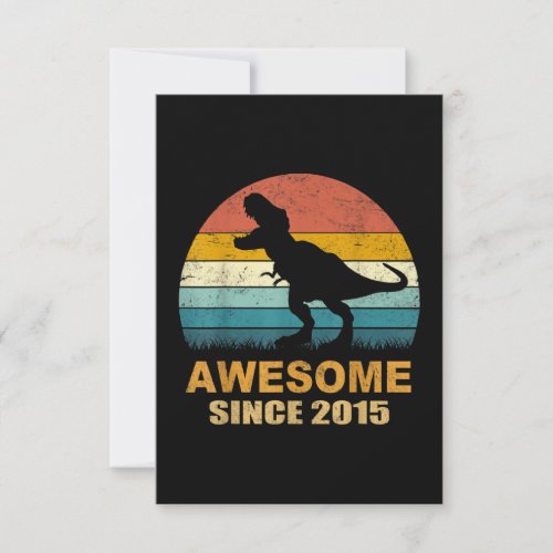 6th Birthday Dinosaur 6 Year Old Awesome Since2015 Invitation