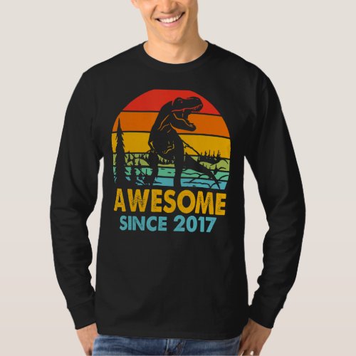 6th Birthday  Dinosaur 6 Years Old Awesome Since 2 T_Shirt