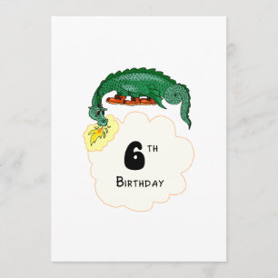 6th Birthday Dragon Card