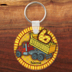 6th Birthday Dump Truck keychains