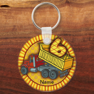 6th Birthday Dump Truck keychains