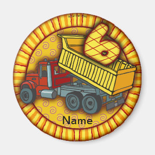 6th Birthday Dump Truck Magnet