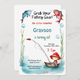 6th Birthday Fishing Invitation