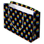 [ Thumbnail: 6th Birthday: Fun Rainbow Event Number 6 Pattern Gift Bag ]