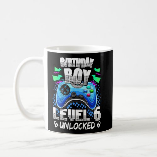 6th Birthday  Gamer Boys Level 6 Unlocked Video Ga Coffee Mug
