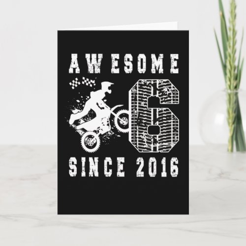 6th Birthday Gift Dirt Bike Boy Born in 2016 Card