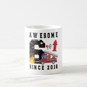 6th Birthday Gift Firefighter Boy Born in 2016 Coffee Mug