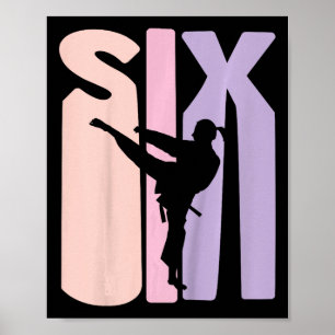 6th Birthday Gift Karate Retro Taekwondo Martial A Poster