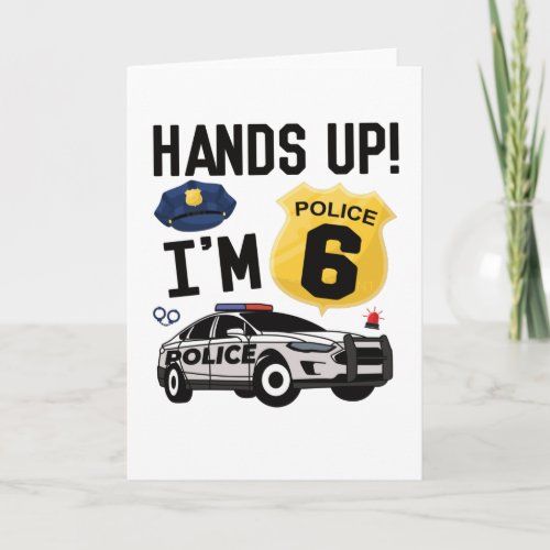 6th Birthday Gift Police Officer 6 Year Old Boy Card